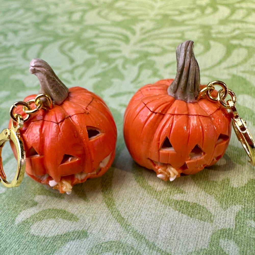 Image of Barfing Jack-O-Lantern Earrings