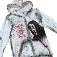 Image 2 of “GHOSTFACE #3” Custom Hand Painted Zip Hoodie XSMALL