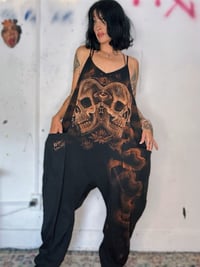 Image 3 of “GEMINI” CUSTOM BLEACH PAINTED BAGGY ROMPER XL