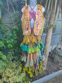 Image 3 of Mykonos Jewelled Waistcoat -Yellow pink  6-8 uk 