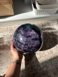 Image 2 of XXL 20LB RAINBOW FLUORITE SPHERE -CHINA- B