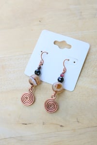 Image 2 of Botswana Agate Swirly Beaded Earrings