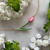 Light Pink Tulip Stem Necklace