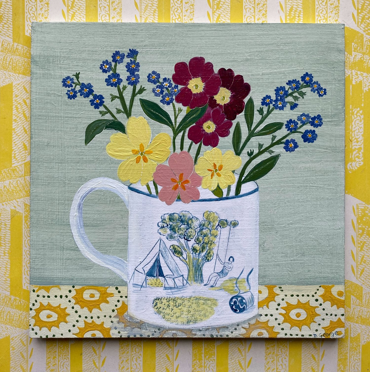Image of Ravilious cup and spring flowers 