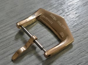 Image of Patek Philippe 16/18mm Rose Gold Plated strap buckle,NEW