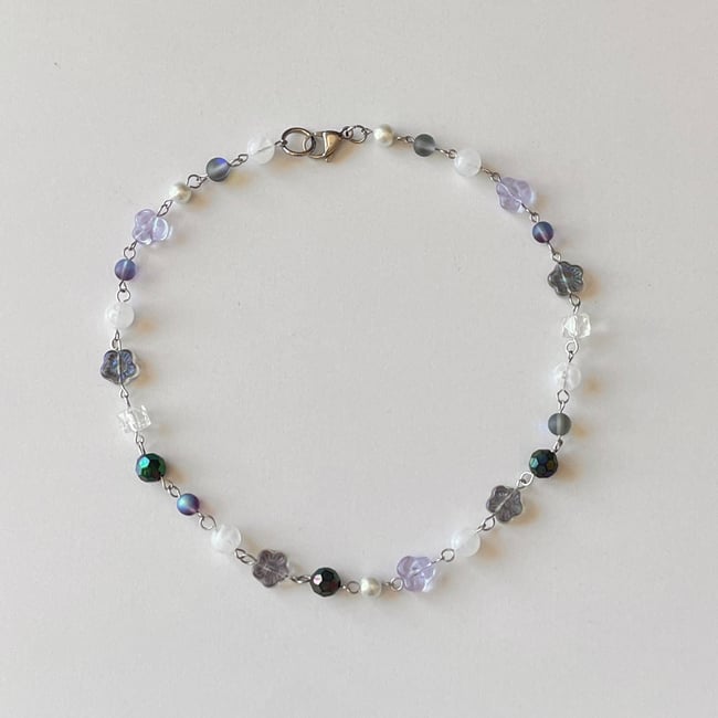 'midnight' beaded wire necklace