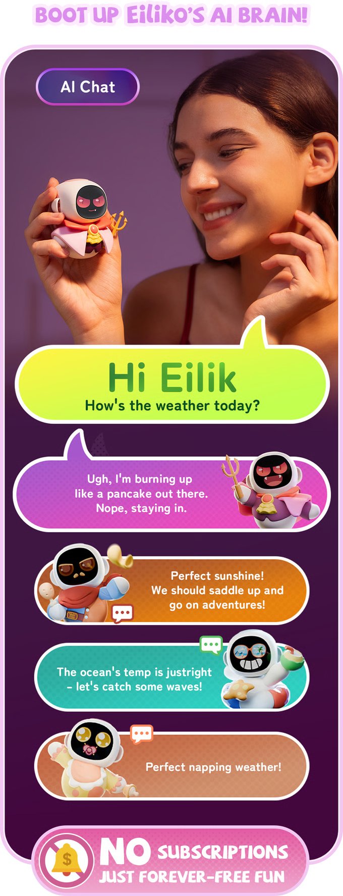 Image of Eiliko Smart Robot Portable Emotional Interaction Companion Robots Mini Eilik Ai Chat Robot Long Bat