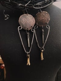 Image 2 of Relic hammered copper earrings 