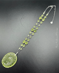 Image 5 of Luxury Sterling Silver Uranium Glass Necklace