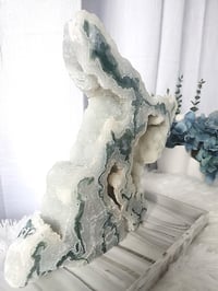 Image 3 of 4.7lb Moss Agate Crystal Rough Edge Slab Dry Druzy