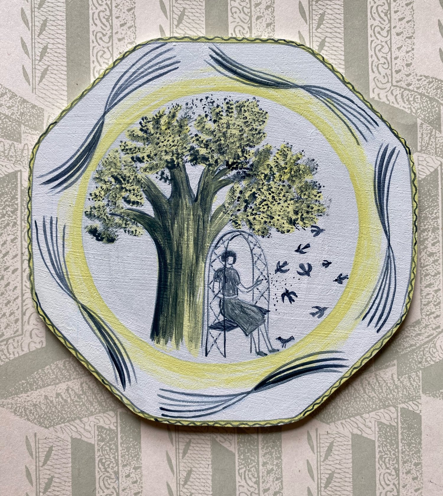 Image of Ravilious plate, feeding the birds