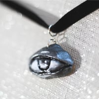 Image 2 of VISION, Sculpted Silver Eye on Velvet Choker
