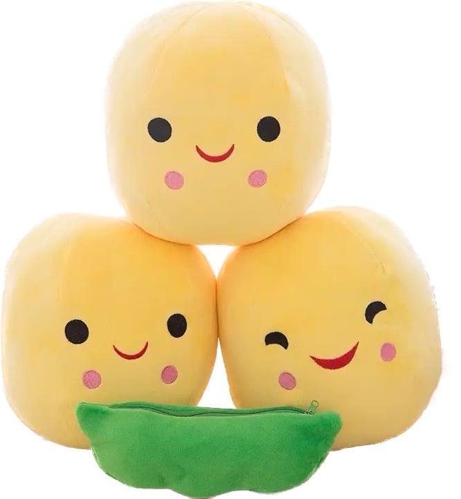 Image of Peas in a Pod Plush Toy - Adorable Gift for Kids and Home Decor