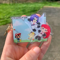 Image 1 of Team Rocket Spinner Charm, blasting off again Keyring