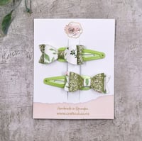 Image 1 of Lime Green Mini Hair Bows