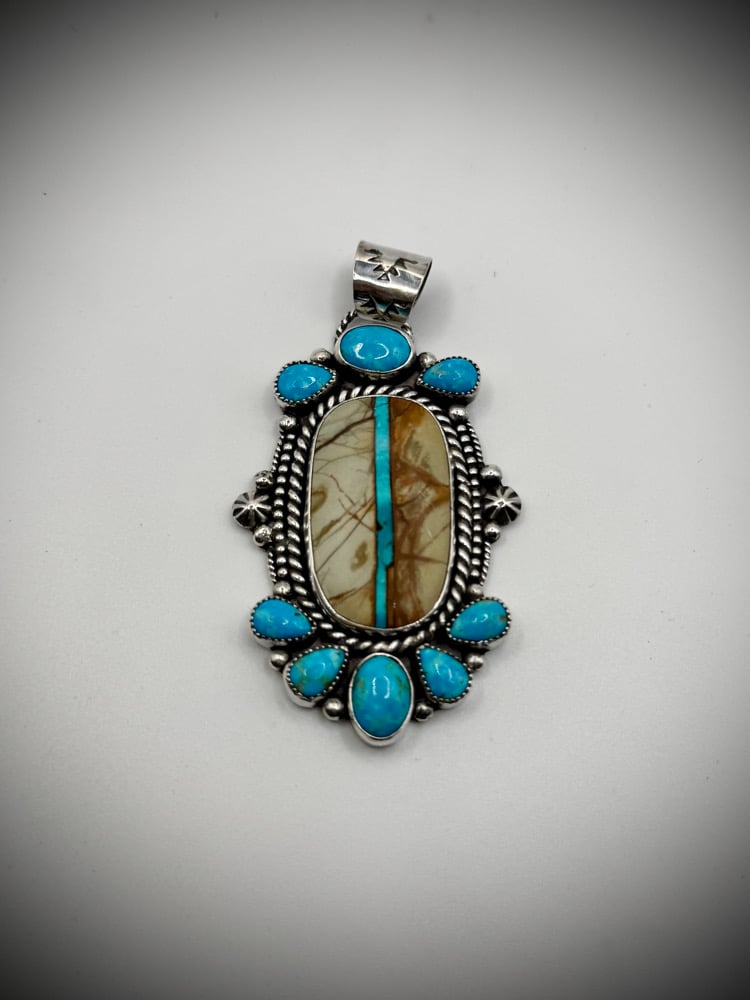 Image of Pilot Mountain & Kingman Turquoise Pendant