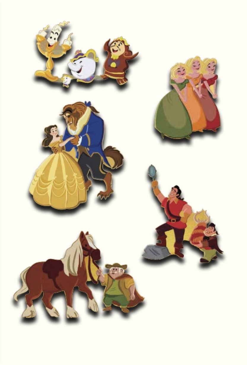 Image of Beauty and the beast disney maps wdi pin set le 400