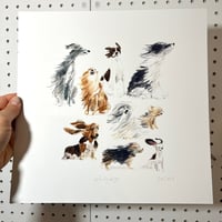 Windy Dogs - 30x30cm Giclee Print