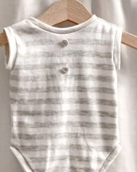 Image 2 of Newborn bodysuit for photoshoots | Robbie| stripes | sleeveless