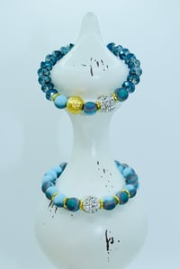 Image 8 of  Blue, Gold Beads & Rhinestones 
