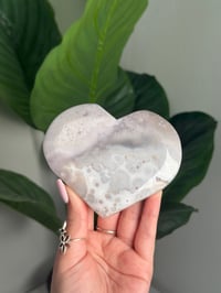 Image 1 of FLOWER AGATE X PINK AMETHYST HEART -MADAGASCAR- E