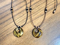 Image 2 of Tiger eye adjustable necklace - Hippie Boho minimalist jewelry 