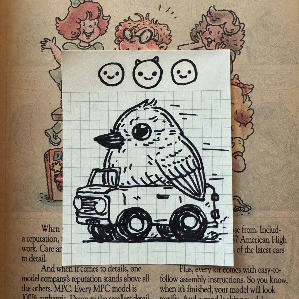 Image of Fat Bird Sharpie Sketch #167