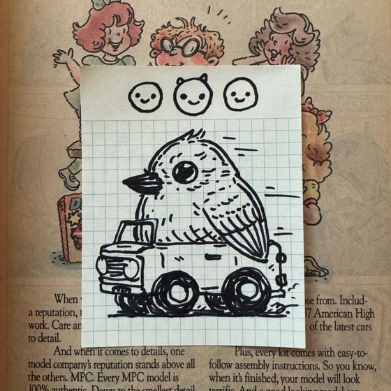 Image of Fat Bird Sharpie Sketch #167