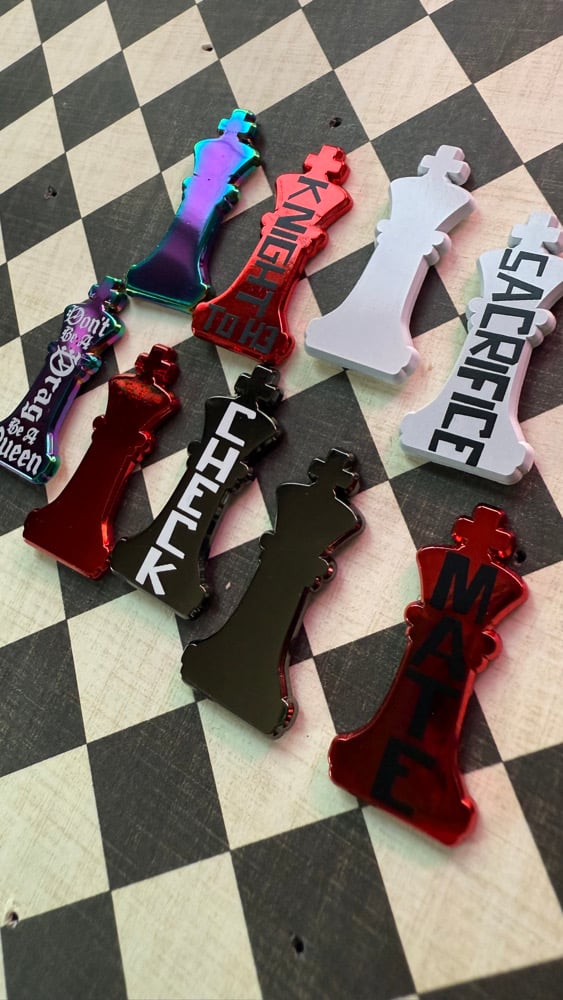 Image of Chrome Chess Pins