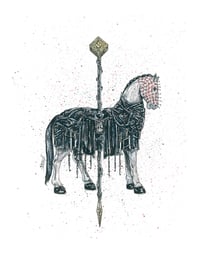 Image 4 of Set 1 - Carousel of Nightmares - Michael / Ghostface / Pinhead Horse 9x7 Signed Art Prints