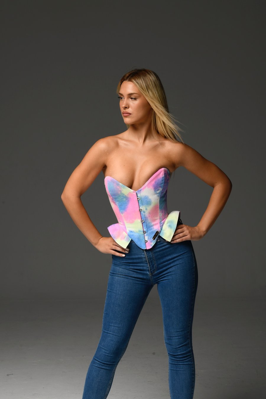 Image of TIE DYE DENIM CORSET