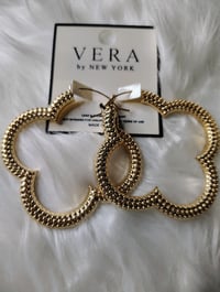 Image 2 of AISHA GOLD CLOVER EARRINGS 