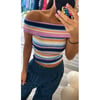 Navy and Pink off shoulder top 