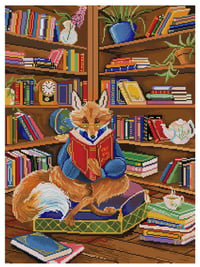 Image 2 of Intellectual Fox Full Size Diamond Painting by Hannah Spiegleman