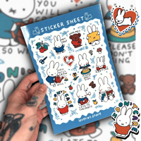 Image 1 of "FAMILIAR RABBIT" STICKER SHEET