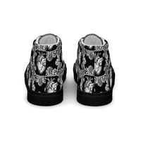 Image 4 of Antique Anatomical Heart Illustration Black/White Baroque Pattern Women’s High Top Canvas Shoes