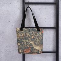 Image 1 of Boho Nature Cottagecore Inspired Deer In a Forest Tote bag