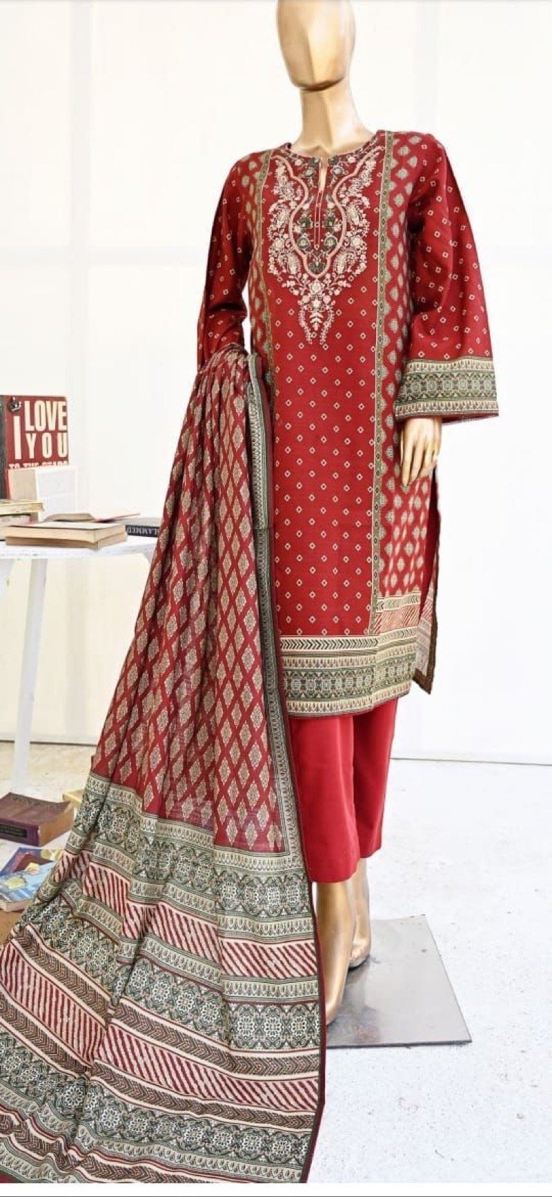 Red khaddar 