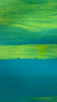 Image 3 of ‘Nekem a Balaton’ - yellow-blue, acrylic on 640 gsm full cotton paper, cc 50x70 cm
