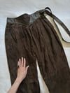 1970s Italian leather and suede wrap waist trousers