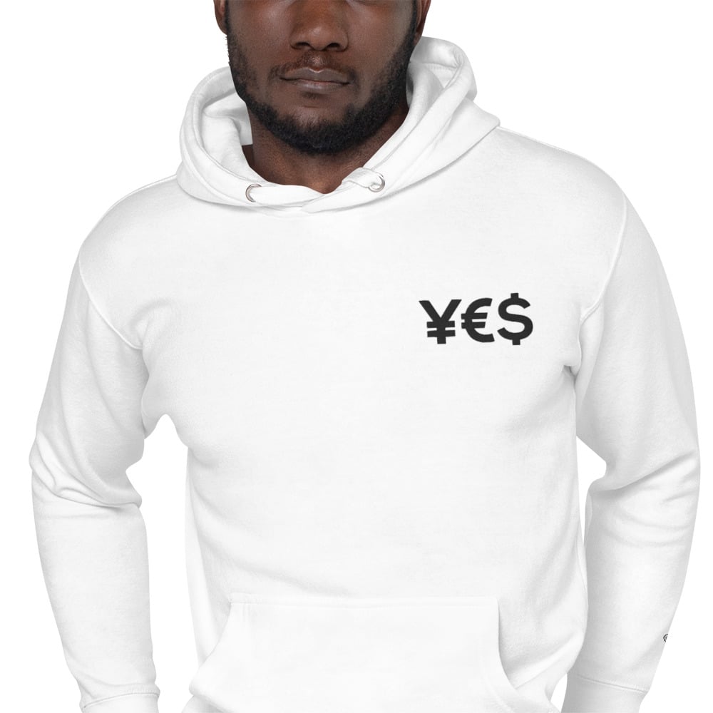 Image of ¥€$ - Embroidered Hoodie White