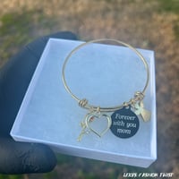 Image 2 of 2 sided name charm with 2 additional charms of choice (Available in silver & gold)