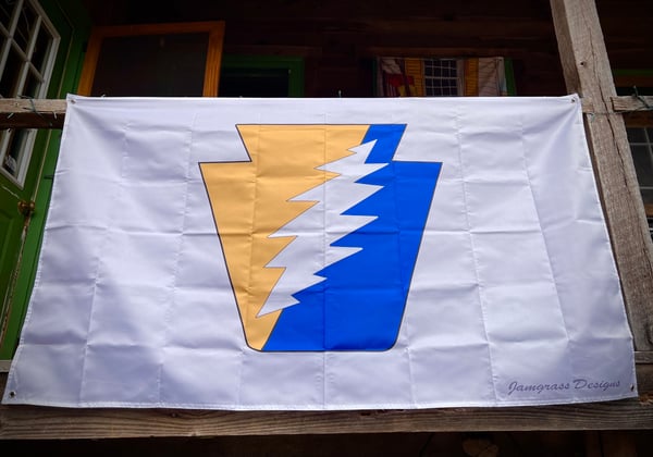 Image of FULL SIZE KEY BOLT FLAG - YELLOW / BLUE