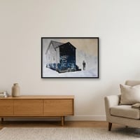 Image 3 of A Blue House On A Cold Day In Reykjavik - Fine Art Giclee Print - Framed and Unframed