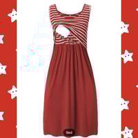 Women's maternity casual stitching stripped dress sleeveless nursing breastfeeding dress