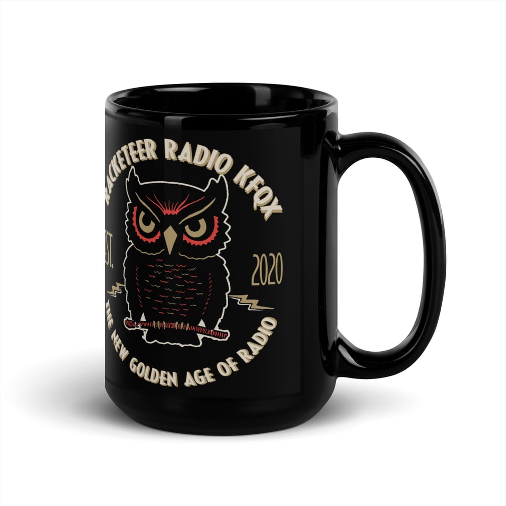 Black Cat/ Nite Owl Racketeer Radio KFQX Glossy Mug