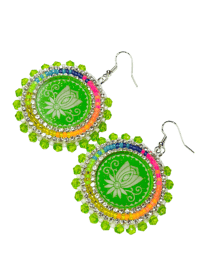 Image 1 of Neon Green Glitter Florals
