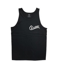 Small pocket print White script Carson Tank