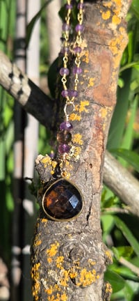Image 4 of The Sierra Smoky Quarts and Amethyst Necklace
