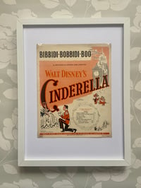 Image 1 of Cinderella c1949, framed vintage sheet music of  'Bibbidi-Bobbidi-Boo'